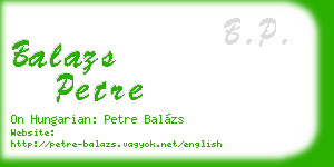 balazs petre business card